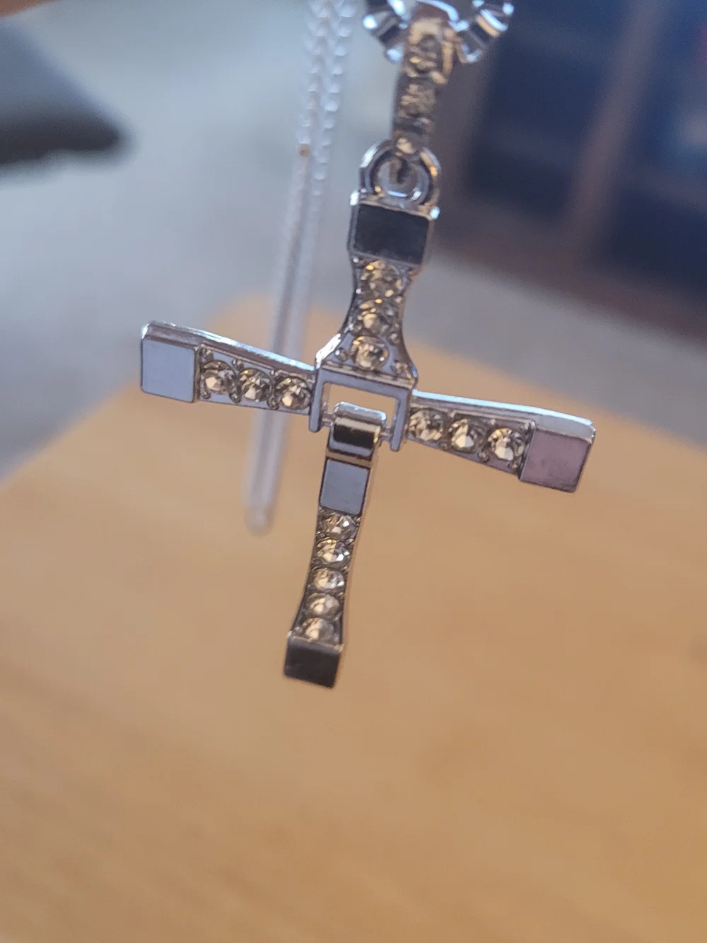 Silver Crystal Cross Pendant Necklace - Elegant Jewelry